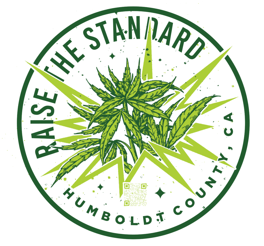 Logo for Raise the Standard, a cannabis company, featuring bold text and a modern design that reflects quality and innovation.