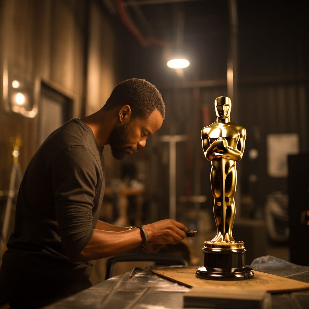 working on Academy Award Statue